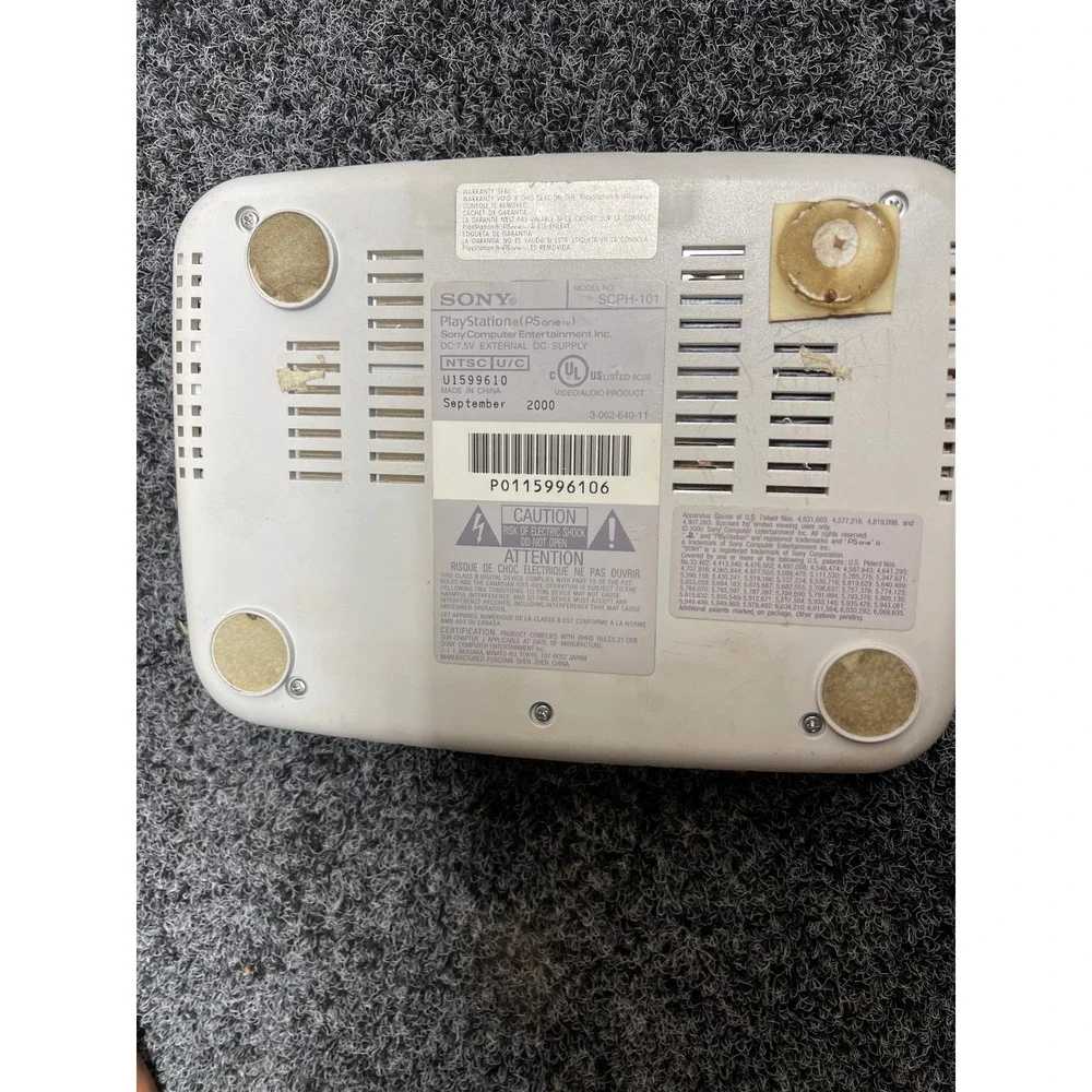 Sony PSone Console SCPH-101 White Slim PlayStation 1 with AV Cable untested